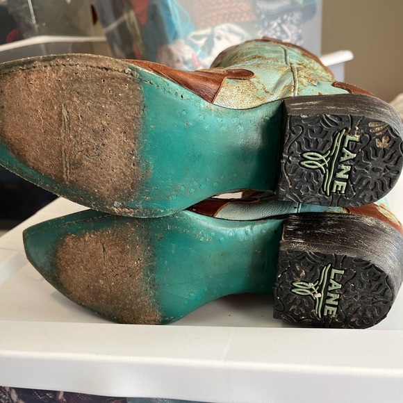 Lane Dawson Turquoise and Brown Western Boots - Picture 5 of 6